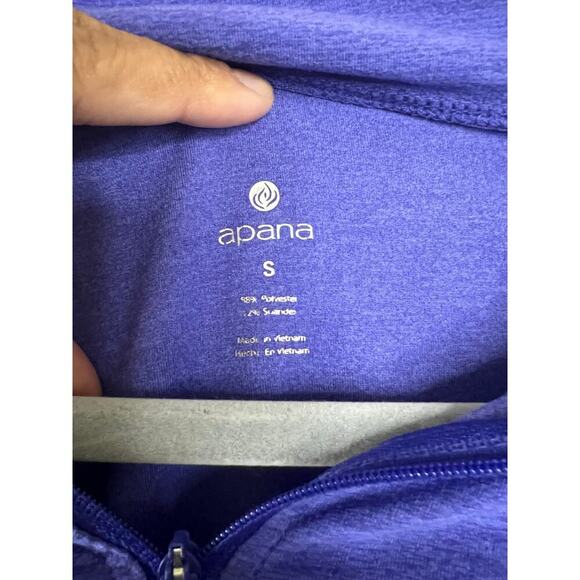 Apana Purple Long Sleeve Half Zip Womens Workout Top Size Small - Picture 2 of 3